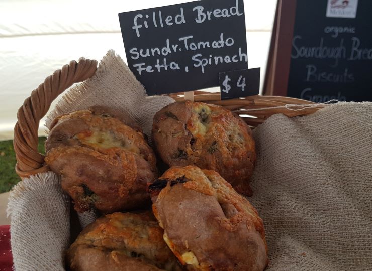 Sourdough Breadrolls filled with sundried tomato, fetta & spinach